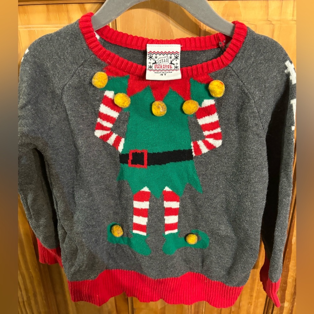 Christmas Elf  sweater (toddler 4T)